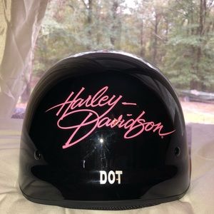 Harley Davidson pink and black half helmet small